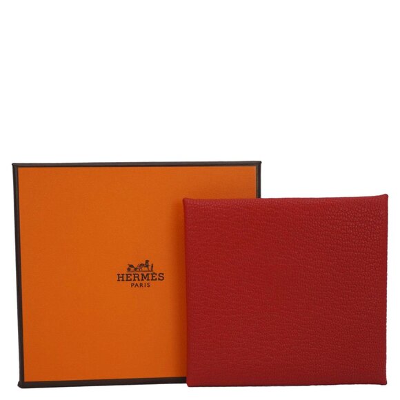 Hermes  Calvi Leather Card Holder Red - Picture 3 of 15